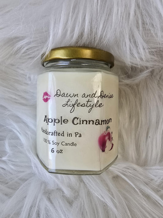 Handmade Candle 6oz-Apple Cinnamon