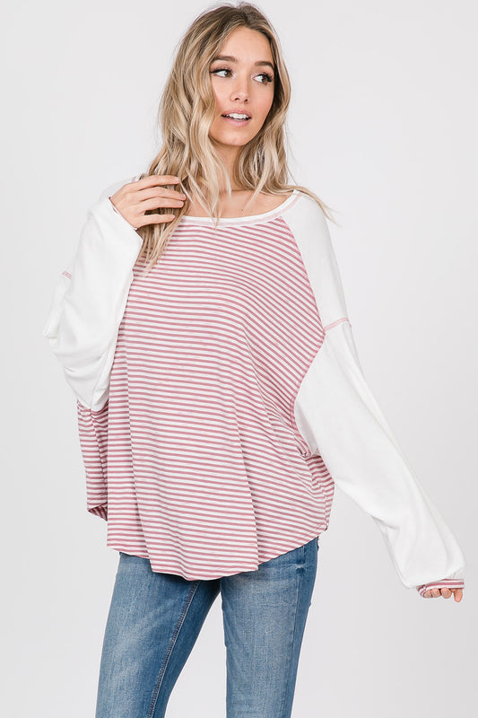 Pink And White Stripe Shirt