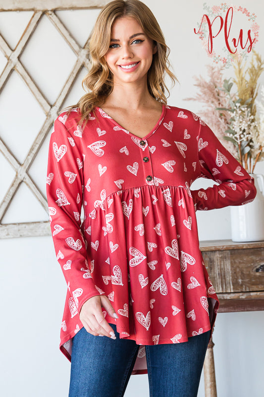 Long Sleeve Hearts Shirt